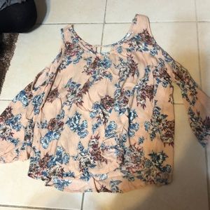 cold shoulder floral top